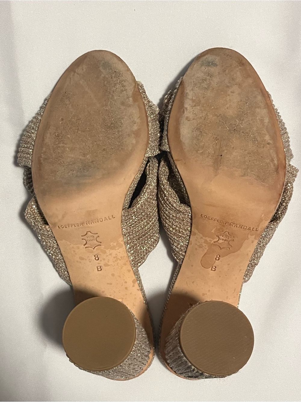Loeffler Randall Metallic Knotted Block Heel Mules - Gold - Picture 10 of 12